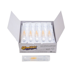 Yamataki Piercing Cut Throat Self Release Needles, 14GA, 50 Pieces/Box